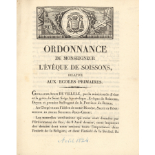 Ordonnance de Monseigneur l'évêque de Soissons, relative aux écoles primaires.