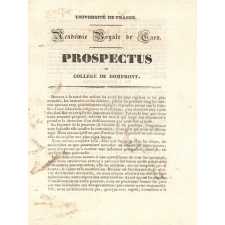 Prospectus du Collège de Domfront. Académie Royale de Caen. Université de France.