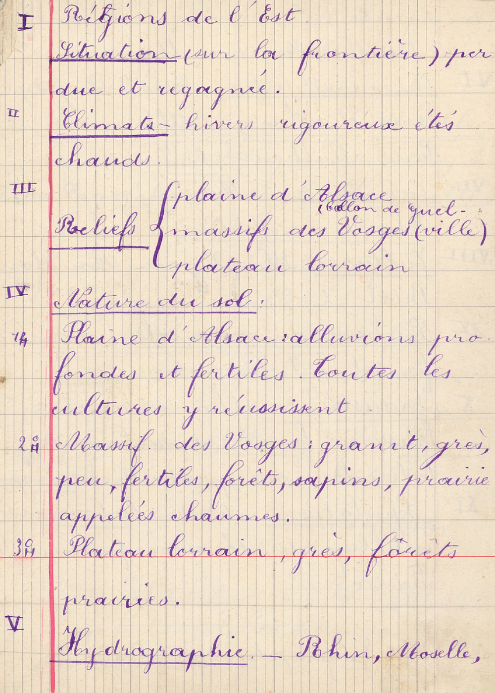 Cahier de géographie