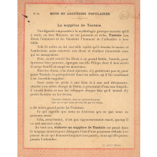 Mots et locutions populaires : Le supplice de Tantale