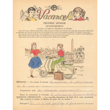 Cahier de vacances avec concours, C.M.1e A. Cours de fin d'études-C.E.P.-12 à 14 ans N°4, Loulou et Babette et les grandes aventures