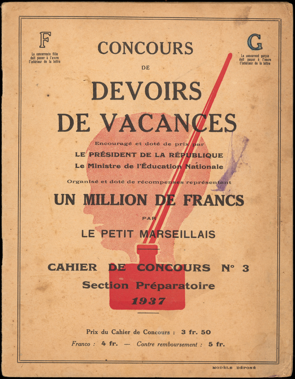 Concours de devoirs de vacances, Cahier de concours N°3 - Section préparatoire