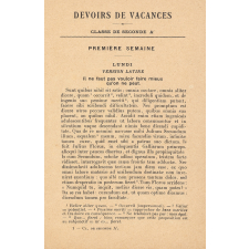 Devoirs de vacances, Nouvelle série, classe de seconde A