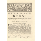 Lettre patentes du roi, en faveur du collège de la ville de Nevers