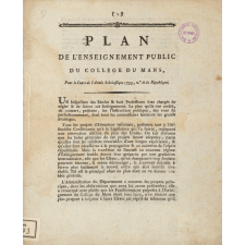 Plan de l'enseignement public du collège du Mans