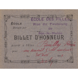 Billet d'honneur