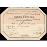 Carte d'études : Exposition universelle internationale