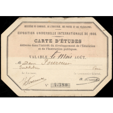 Carte d'études : Exposition universelle internationale