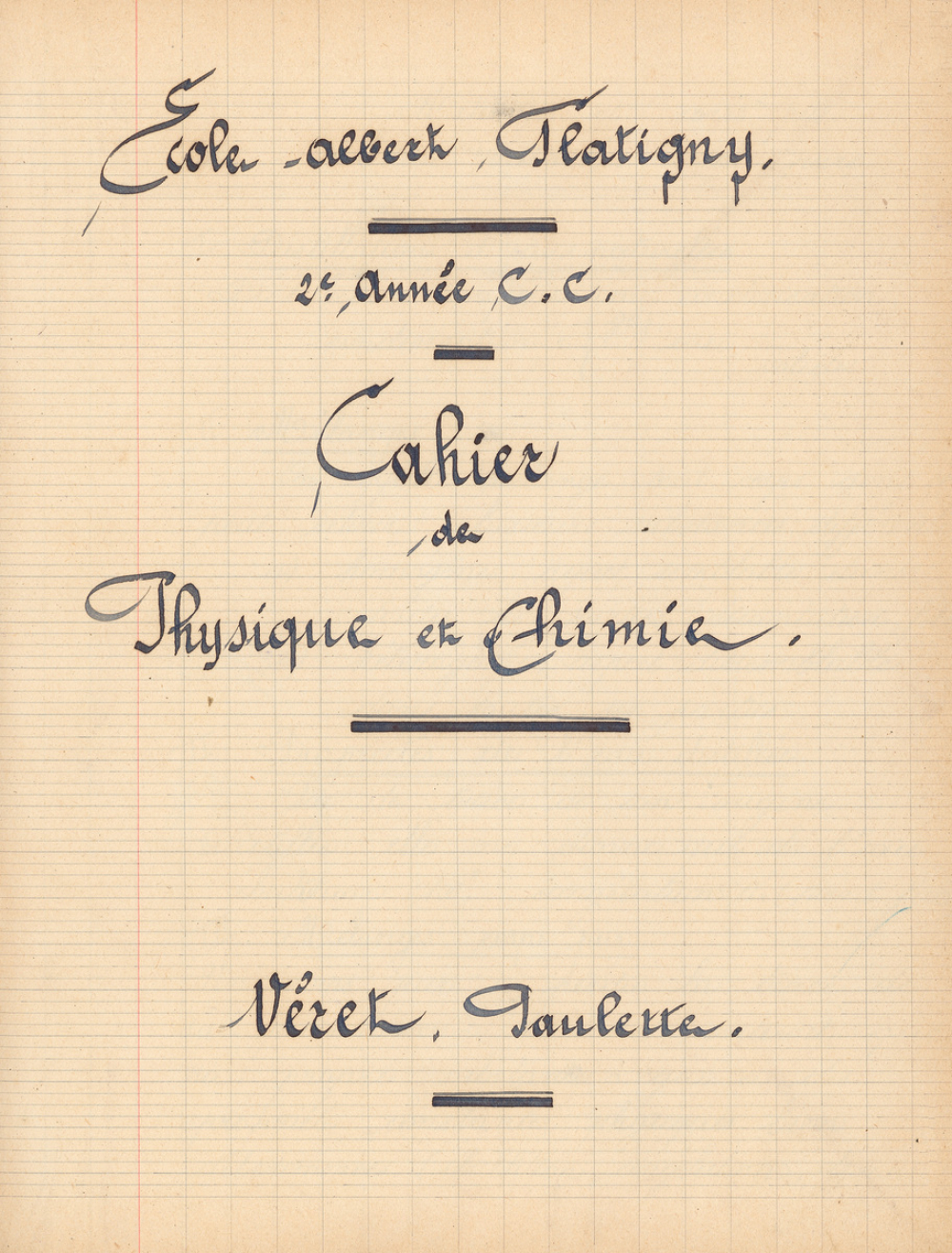 Cahier de physique chimie