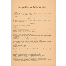 La Réforme de l'Enseignement. Projet soumis à M. le Ministre de l'Education Nationale par la Commission Ministérielle d'Etude.