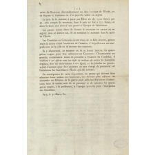 Instruction sur les formalités à remplir pour l'admission des Jeunes Gens à l'Ecole spéciale militaire.