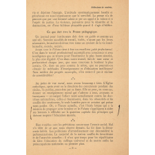 Réflexion sur ce que doit être la Presse pédagogique. 