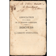 Discours sur la liberté d'éducation.