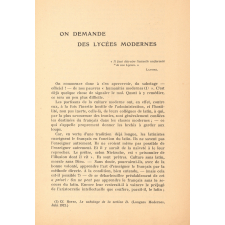 On demande des lycées modernes.