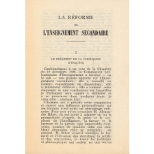 Réflexions et suggestions à propos de la Réforme de l'Enseignement.