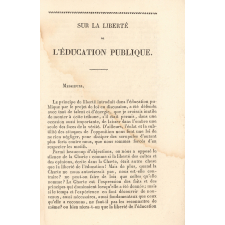 Discours sur la liberté d'éducation.
