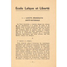 Ecole Laïque et Liberté.