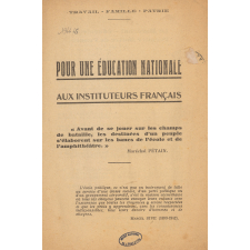 Pour une Education Nationale aux Instituteurs français.