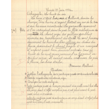 Cahier du jour/ Ecole Bichat à Bourg.