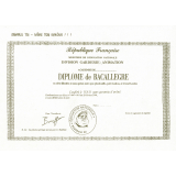 Diplôme de Bacallègre.