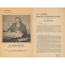 La Laïcité base de l'unité française.