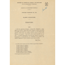 Concours d'admission de 1924. Examen probatoire.