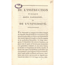 De l'instruction publique sous Napoléon et de l'Université.