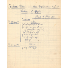 Cahier d'Algèbre