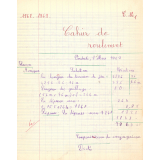 Cahier de roulement