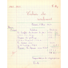 Cahier de roulement