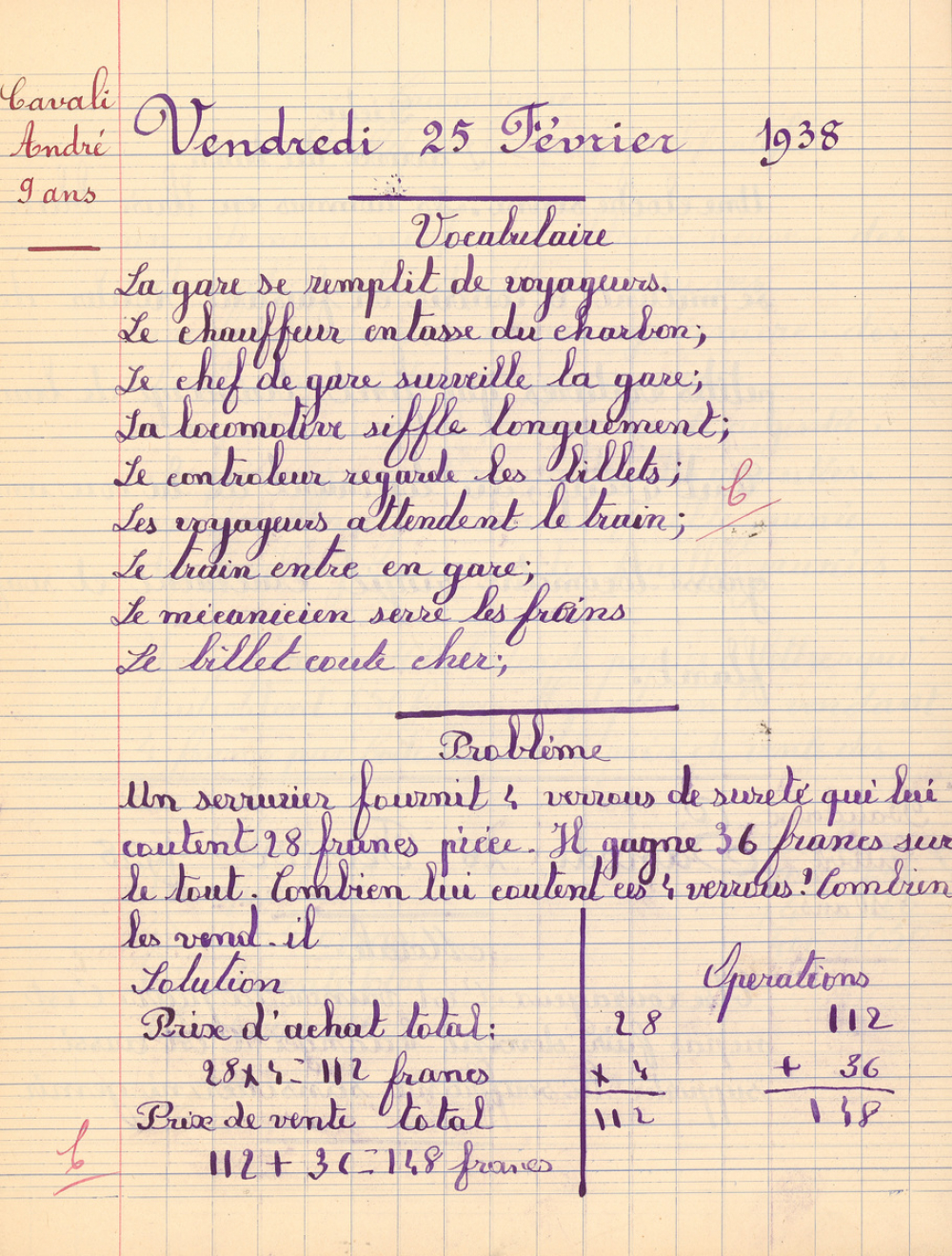 Cahier de roulement