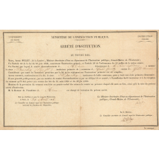 Arrêté d'Institution de Pierre-François Buchy comme instituteur à Grand-Quevilly (Seine-Inférieure). 