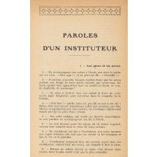 Paroles d'un Instituteur.