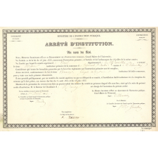 Arrêté d'Institution de Joseph-Alexis Braux comme instituteur à Tramont-Saint-André (Meurthe). 