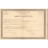 Arrêté d'Institution de Jean Charbonnier comme instituteur à Mary (Saône-et-Loire). 