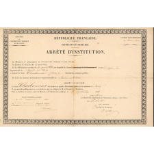 Arrêté d'Institution de Jean Charbonnier comme instituteur à Mary (Saône-et-Loire). 