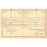 Arrêté d'Institution de Hector-Elouy Noël comme instituteur à Blandy (Seine-et-Marne). 