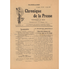 Briand et le monopole de l'enseignement. in Chronique de la France. 11e année. N° 507. 16 juin 1910.