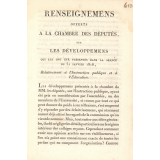 Renseignements offerts à la Chambre des Députés, sur les développemens qui lui ont été présentés dans la séance du 31 janvier 1816, Relativement à l'Instruction publique et à l'Education.