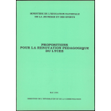 Propositions pour la rénovation pédagogique du lycée.