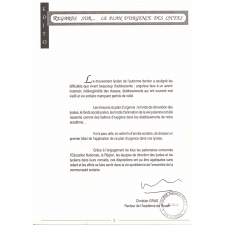 Regards sur le plan d'urgence des lycées.