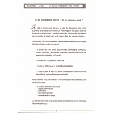 Regards sur le plan d'urgence des lycées.