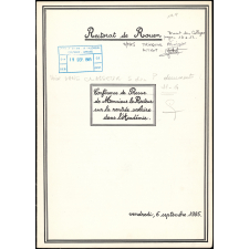 Conférence de Presse de Monsieur le Recteur sur la rentrée scolaire dans l'Académie. Vendredi, 6 septembre 1985.