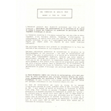 Rentrée scolaire 1986. Conférence de Presse de Monsieur le Recteur. Lundi 1er septembre 1986.