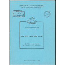 Rentrée scolaire 1988. Conférence de Presse du Recteur Gabriel Bianciotto. Lundi 5 septembre 1987.