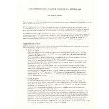 Rentrée scolaire 1988. Conférence de Presse du Recteur Gabriel Bianciotto. Lundi 5 septembre 1987.