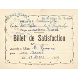 Billet de satisfaction
