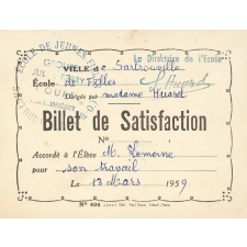 Billet de satisfaction