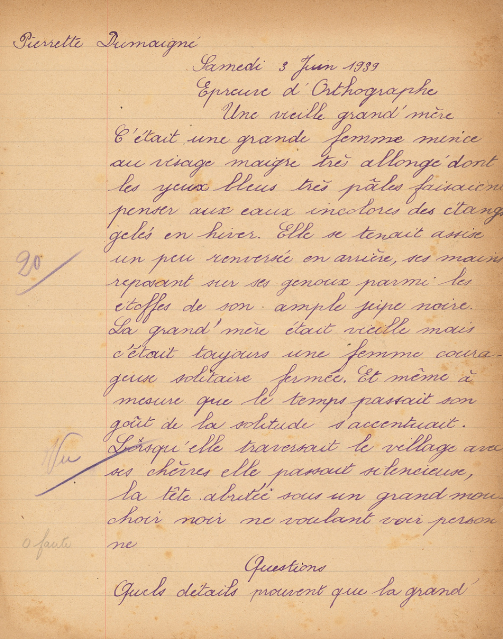 Epreuve d'orthographe