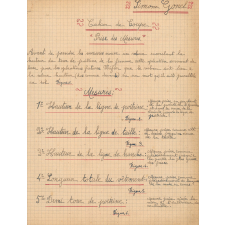 Cahier de coupe : Prise de mesures